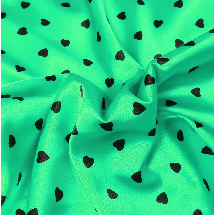 Piżama z satyny jedwabnej L/XL- mięta- koronka typ serduszka